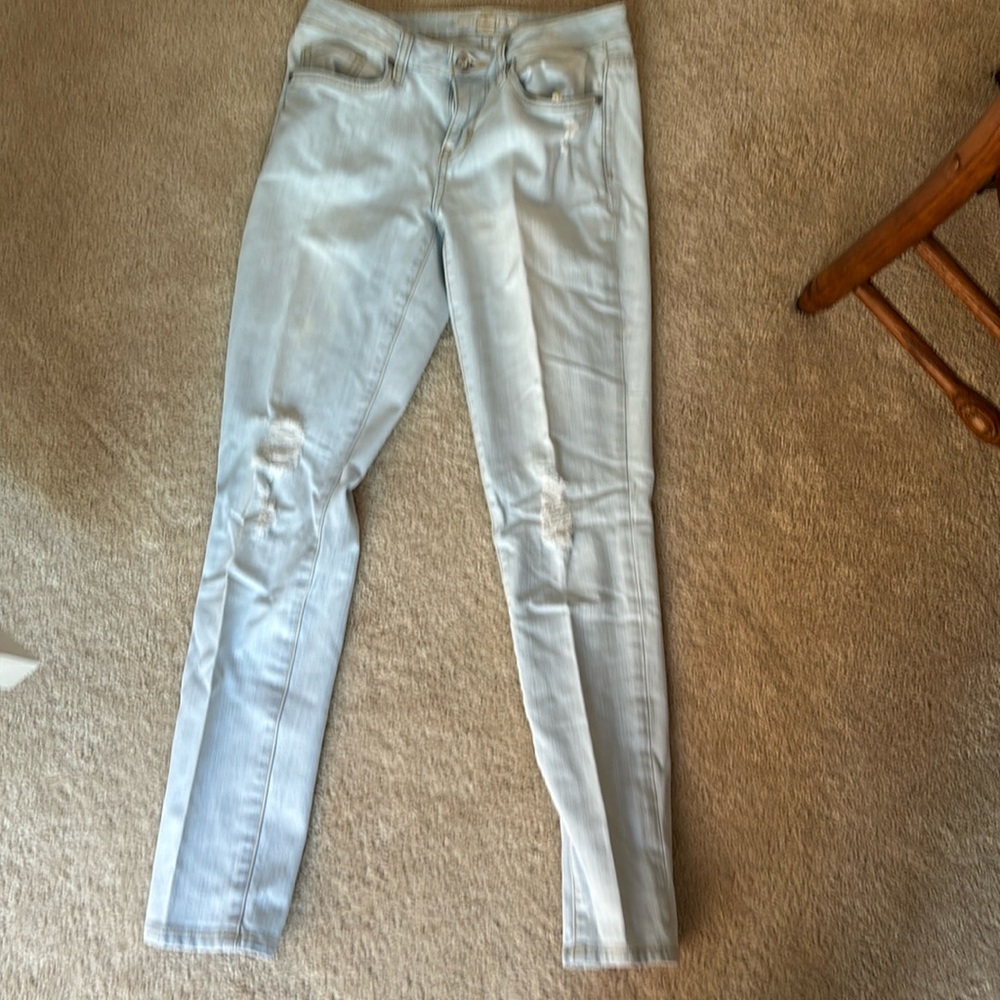 Boston Proper distressed light wash jeans like new